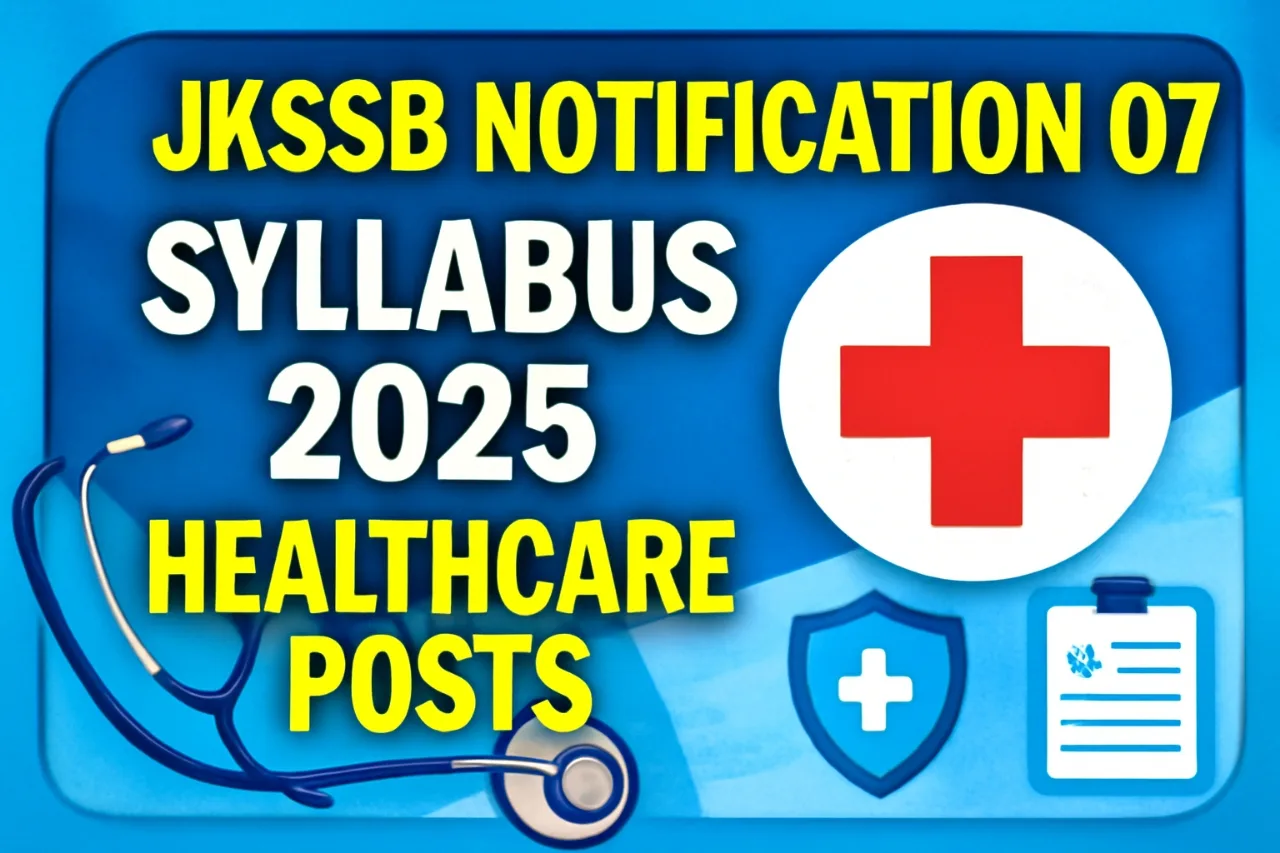 JKSSB Notification 07 Syllabus 2025