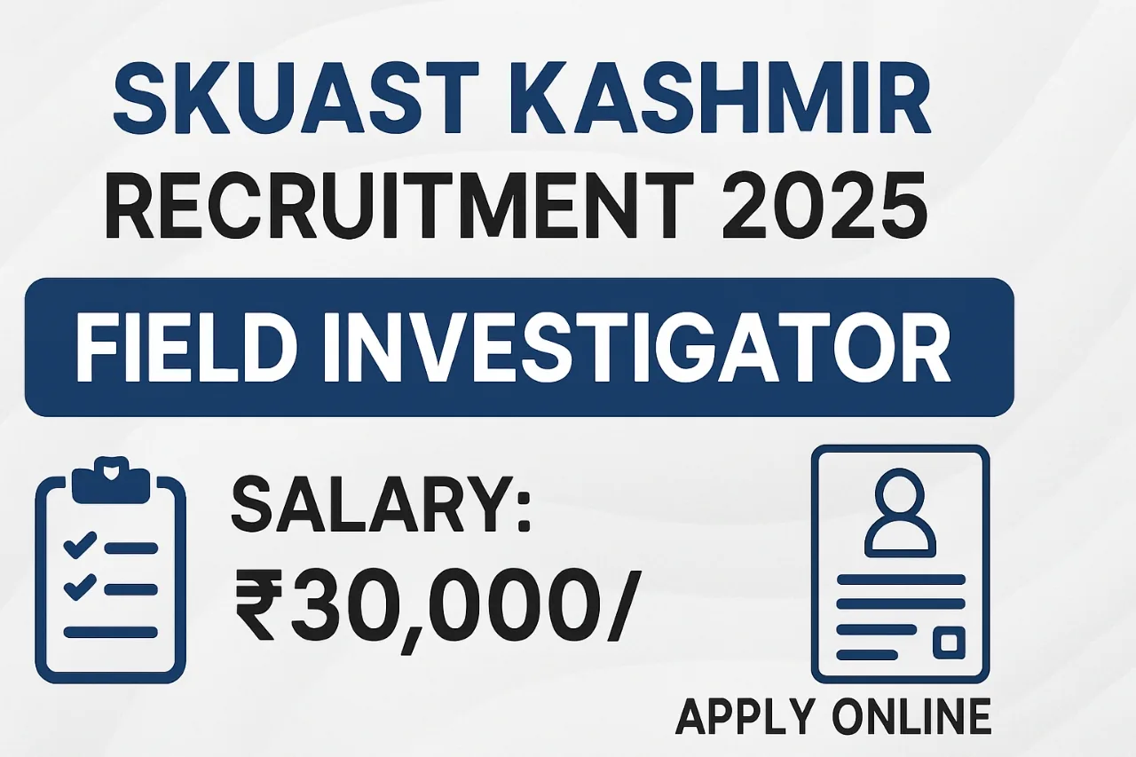 SKUAST Kashmir Recruitment 2025 3 posts